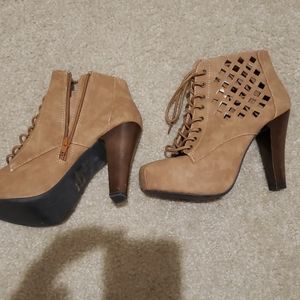 Free with purchase. Wooden heel booties. New.